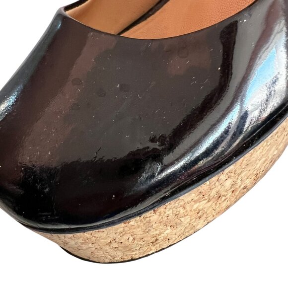 Giuseppe Zanotti pumps black patent leather cork platform 38 stiletto high heel - Picture 11 of 16